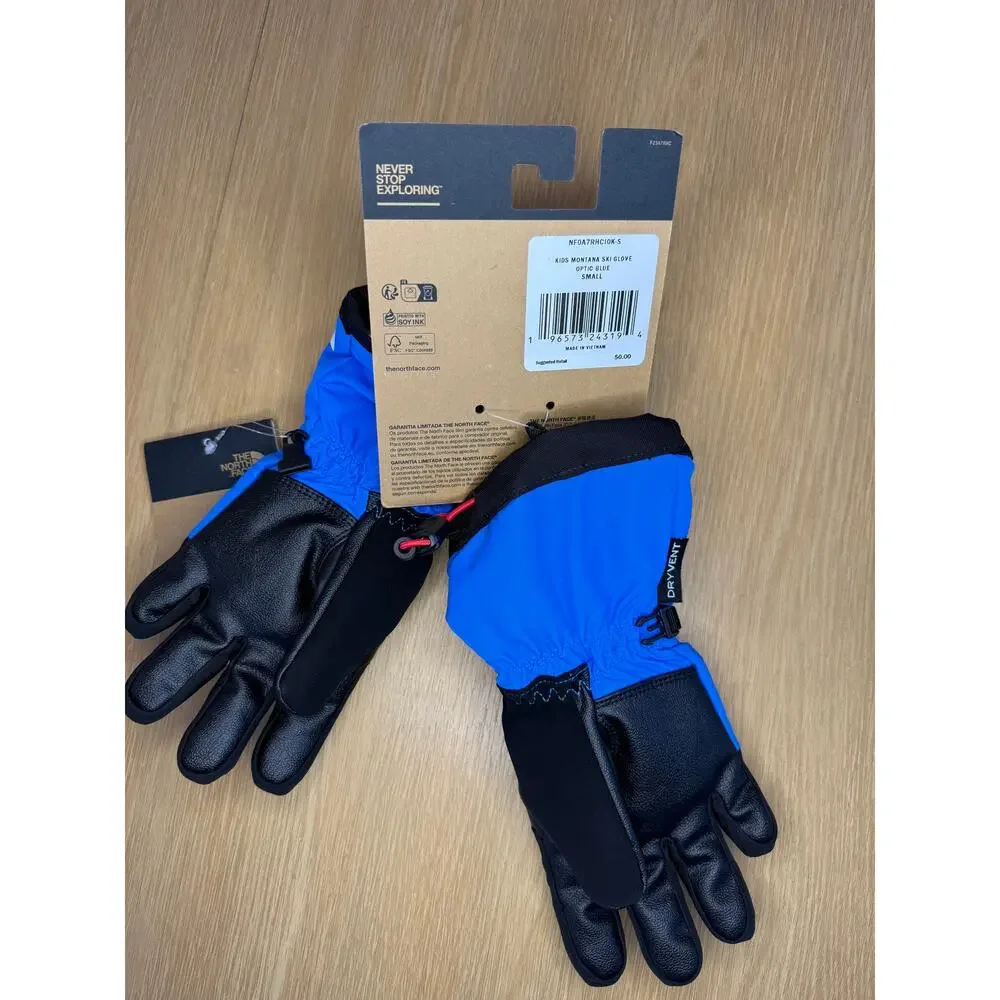 NWT The North Face Kids Montana Ski Glove Artic Blue Sz Small Winter Cold Gear